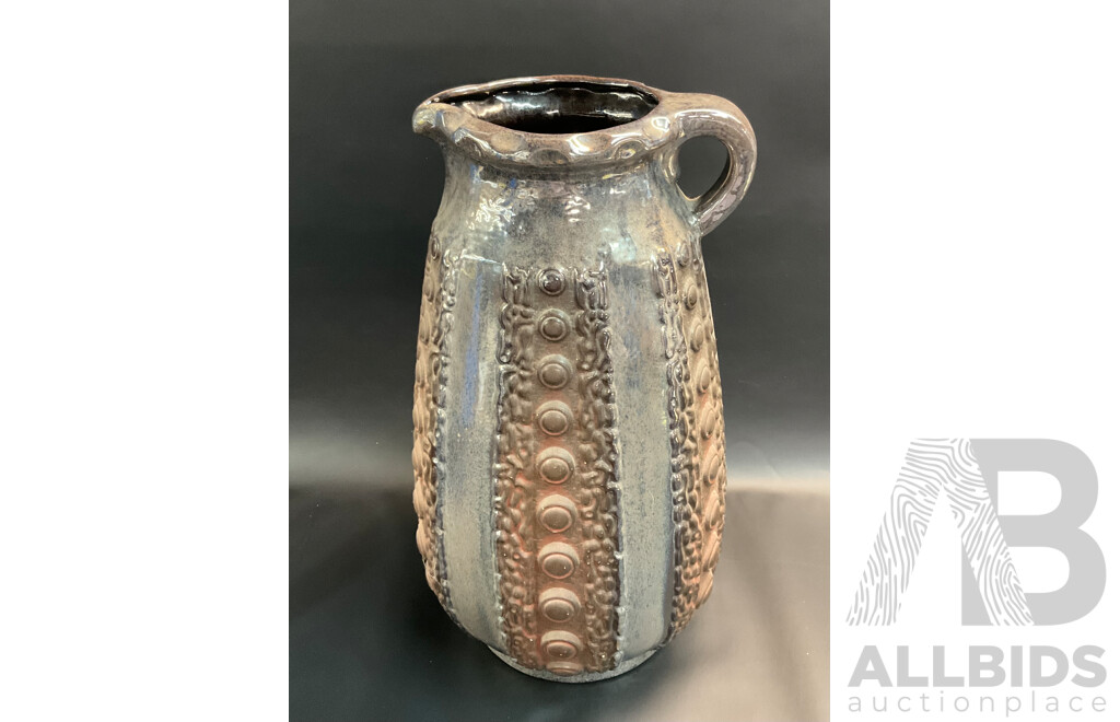 West German DUMLER & BREIDEN Oversize Glazed Ceramic Pitcher - 50cm