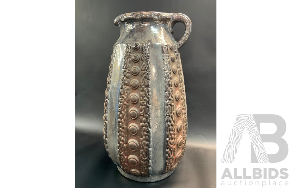 West German DUMLER & BREIDEN Oversize Glazed Ceramic Pitcher - 50cm