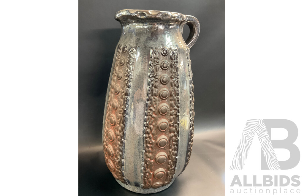 West German DUMLER & BREIDEN Oversize Glazed Ceramic Pitcher - 50cm