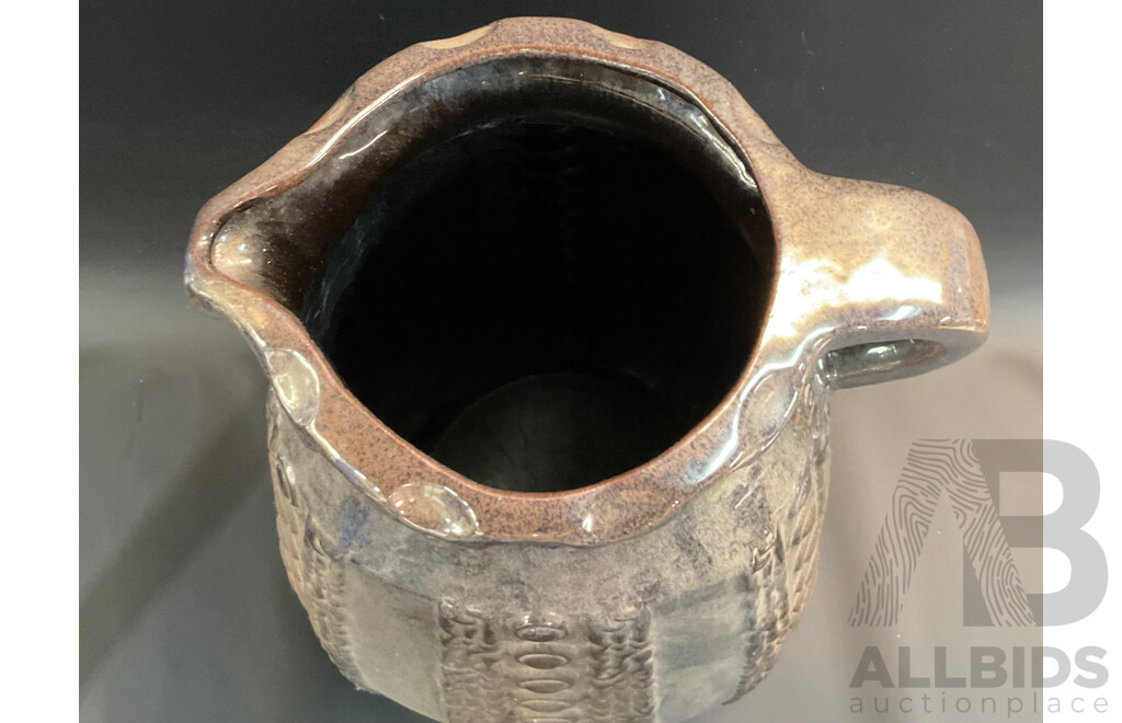 West German DUMLER & BREIDEN Oversize Glazed Ceramic Pitcher - 50cm