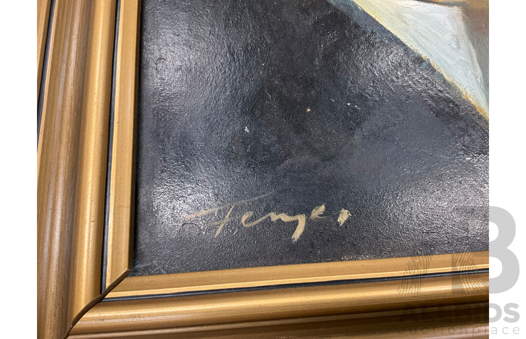 Zoltan Fenyes (1924-97 ) , ''Wake Up Georgey Boy'' Oil on Board, 50 X 58 Cm (frame)