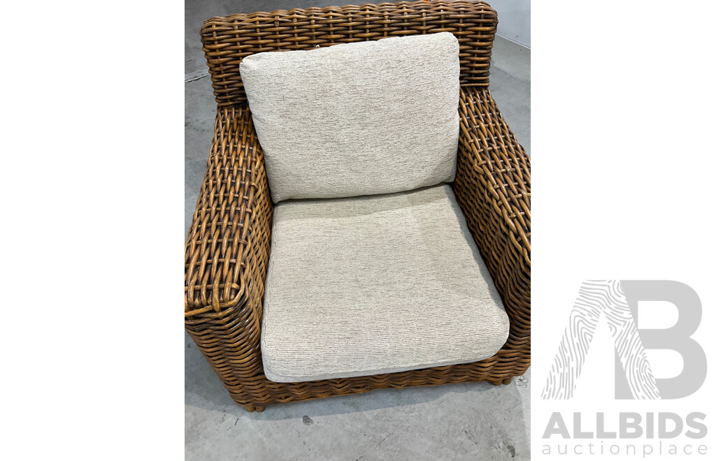 ISLANDER Five Piece Cane Outdoor Lounge Suite