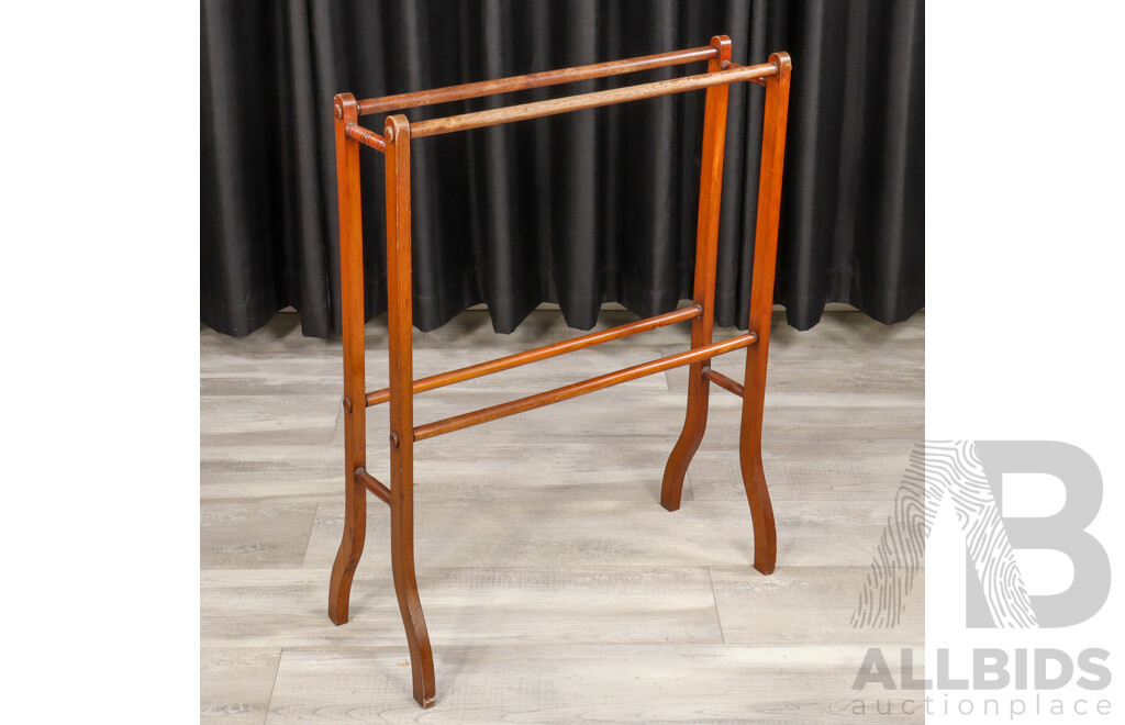Edwardian Oak Towel Rail