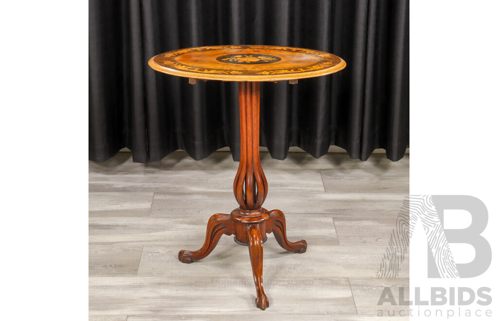 Victorian Inlaid Tilt Top Loo Table