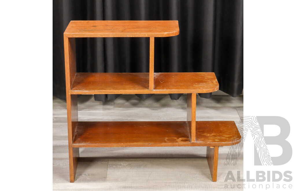 Art Deco Oak Step Side Bookcase
