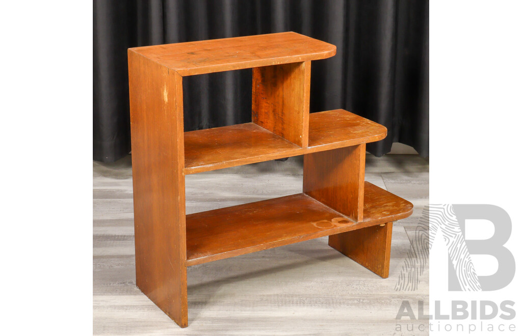 Art Deco Oak Step Side Bookcase