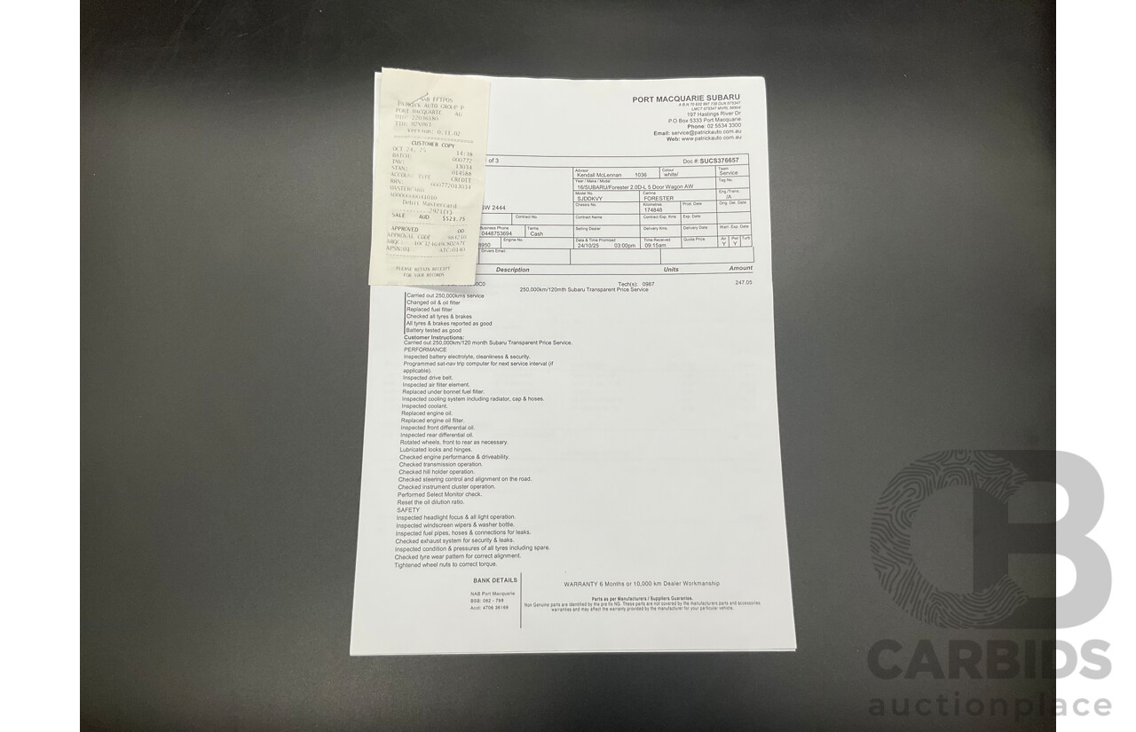 03/2016 Subaru Forester 2.0D-L (AWD) MY16 4d Wagon Crystal White Turbo Diesel 2.0L