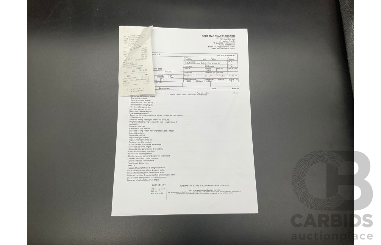 03/2016 Subaru Forester 2.0D-L (AWD) MY16 4d Wagon Crystal White Turbo Diesel 2.0L