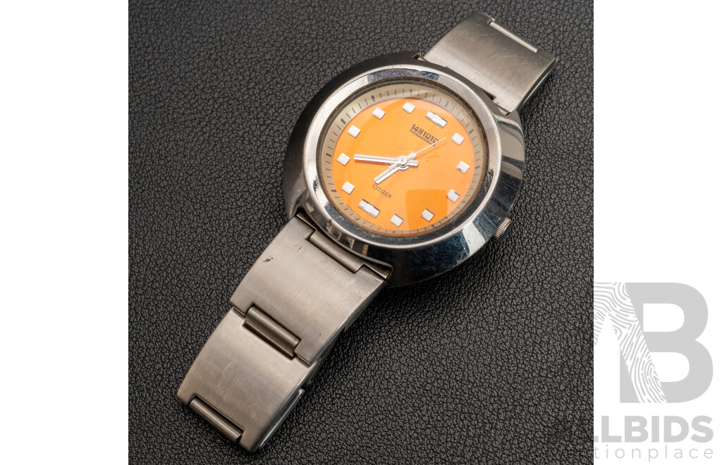 Citizen 1481010 Independent Vintage Watch, 1030-L16266, Silver/orange