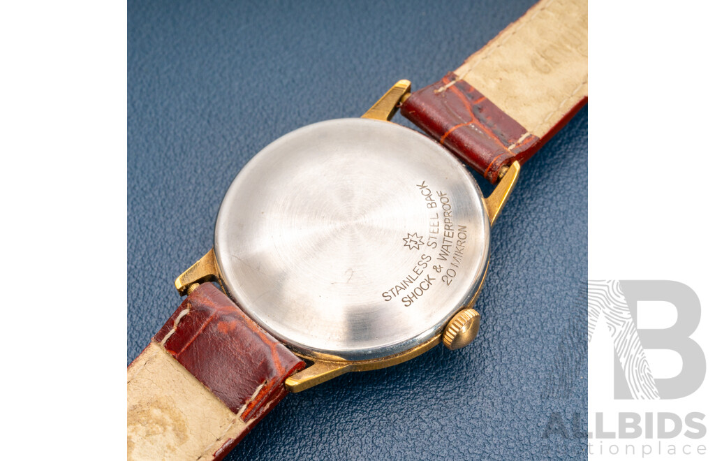 Junghaus Trilastic 17 Jewels Vintage Watch, 33mm, 20 Micron Gold Plated