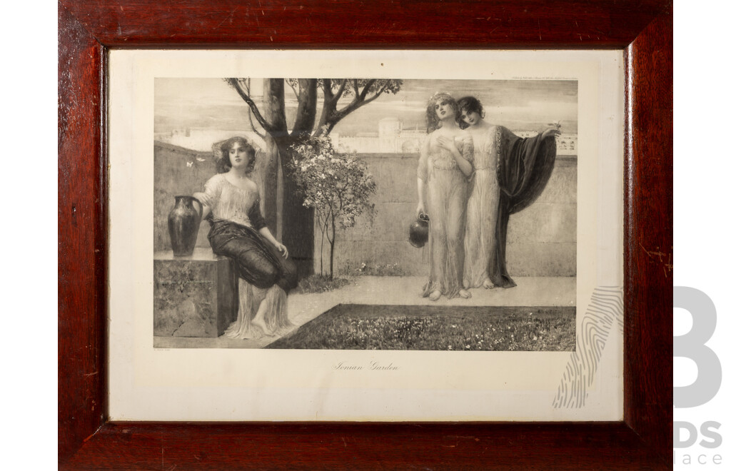 Eduard Veith, (19/20th Centuries, Czech-Born Austrian, 1858-1925), Ionian Garden, Antique Print After Original Watercolour (1904), 61 x 80 cm (frame)