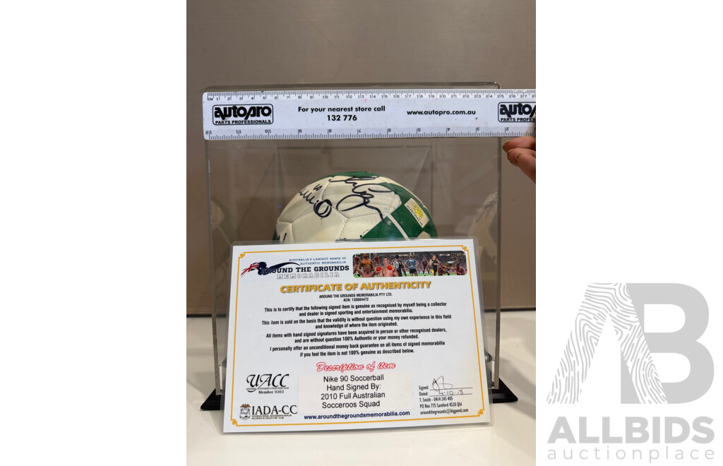 Signed 2010 Socceroos Team Ball (Boxed Display) – With Certificate of Authenticity
