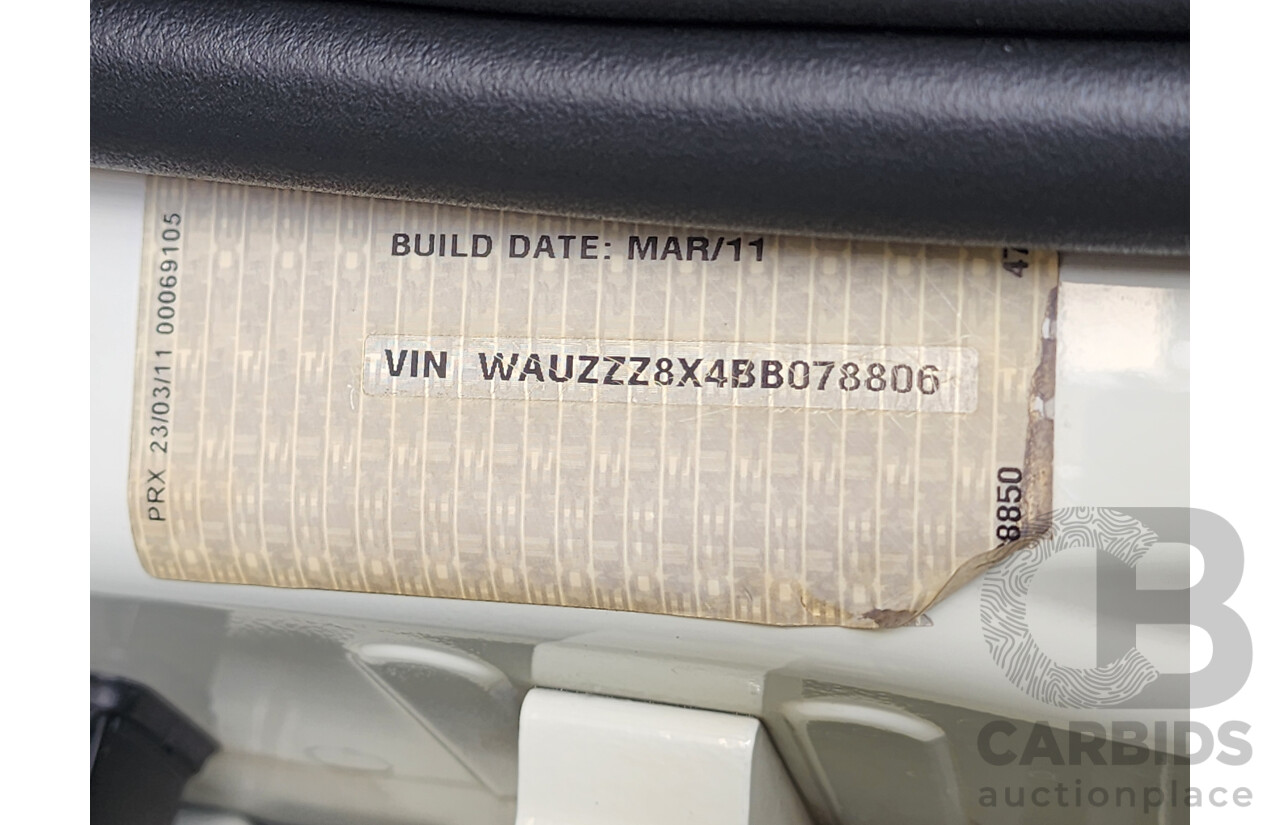 6/2011 Audi A1 1.4 TFSI Attraction 8X 3d Hatchback White 1.4L