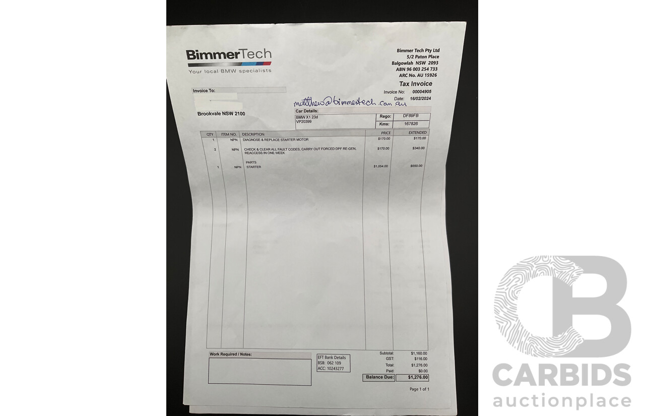 2/2011 BMW X1 xDrive23d E84 MY11 4d Wagon Deep Blue Sea Metallic Turbo Diesel 2.0L