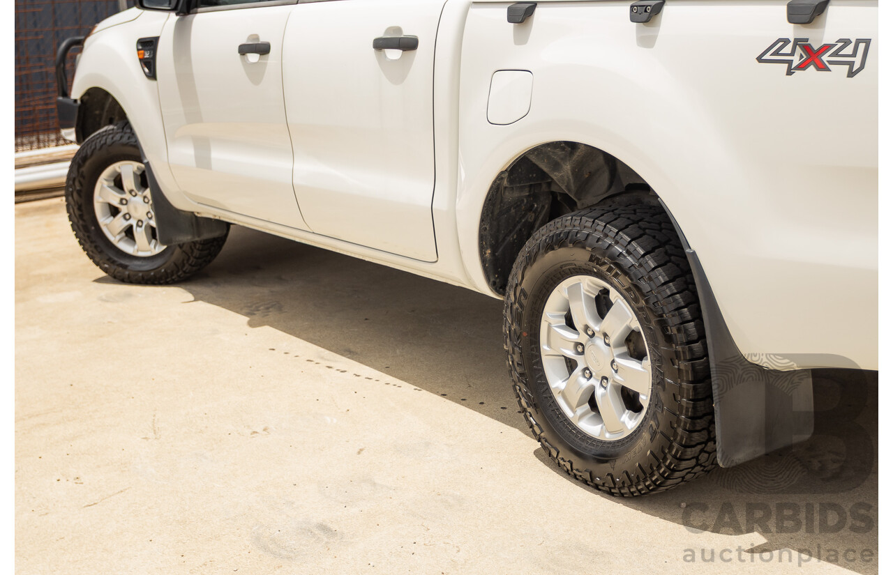 6/2013 Ford Ranger XLS (4x4) PX Dual Cab Utility White Turbo Diesel 3.2L
