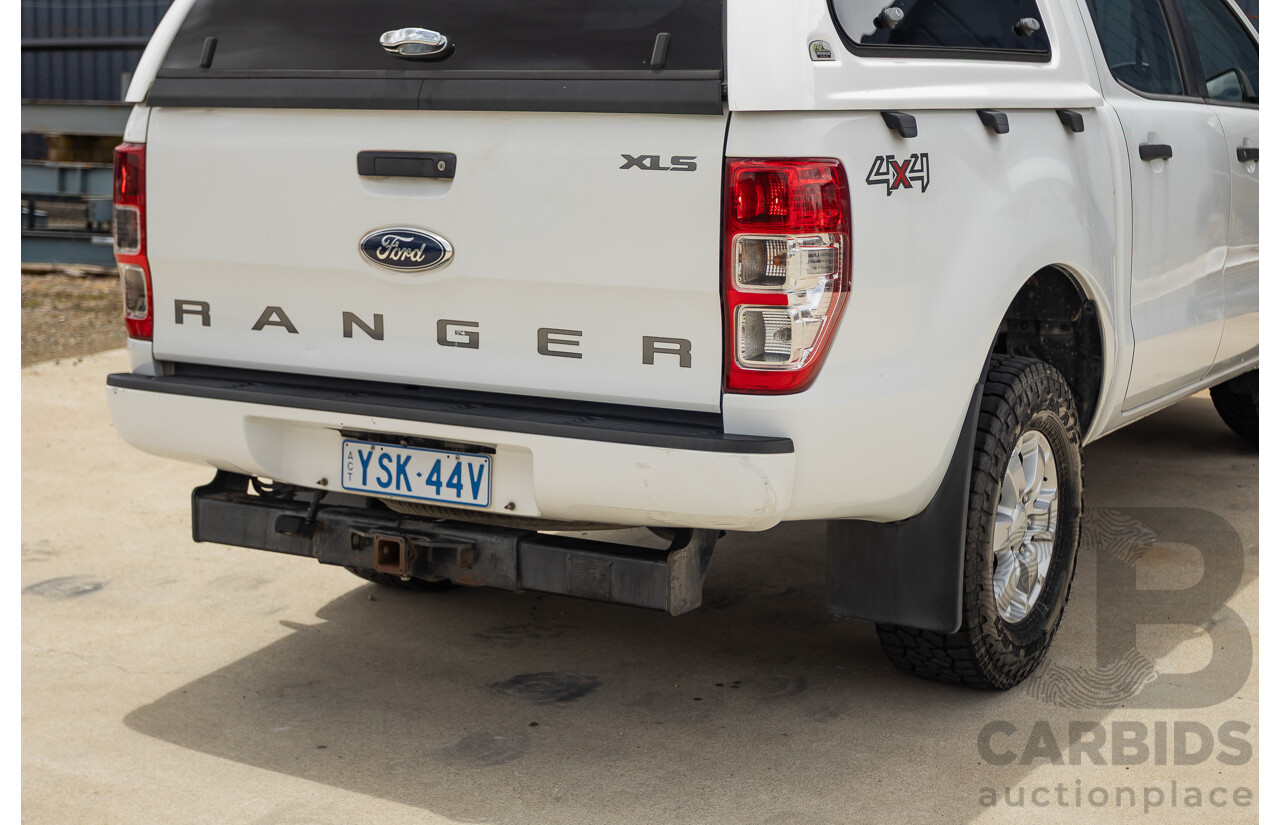 6/2013 Ford Ranger XLS (4x4) PX Dual Cab Utility White Turbo Diesel 3.2L