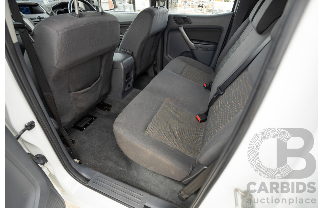 6/2013 Ford Ranger XLS (4x4) PX Dual Cab Utility White Turbo Diesel 3.2L