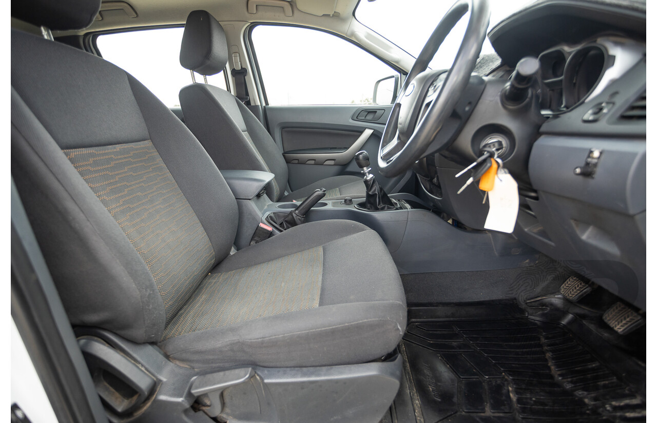 6/2013 Ford Ranger XLS (4x4) PX Dual Cab Utility White Turbo Diesel 3.2L