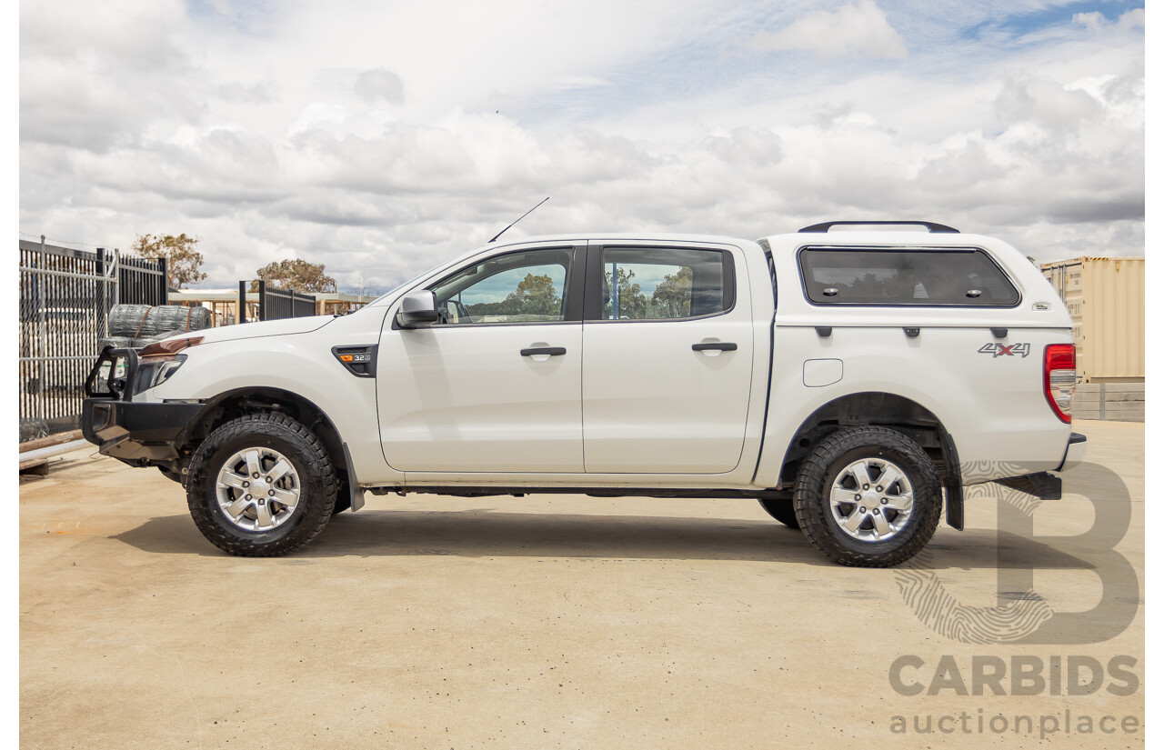 6/2013 Ford Ranger XLS (4x4) PX Dual Cab Utility White Turbo Diesel 3.2L