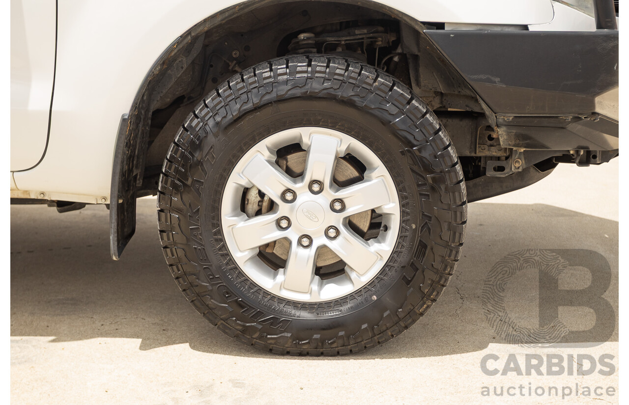 6/2013 Ford Ranger XLS (4x4) PX Dual Cab Utility White Turbo Diesel 3.2L