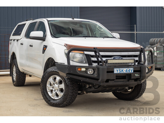 6/2013 Ford Ranger XLS (4x4) PX Dual Cab Utility White Turbo Diesel 3.2L