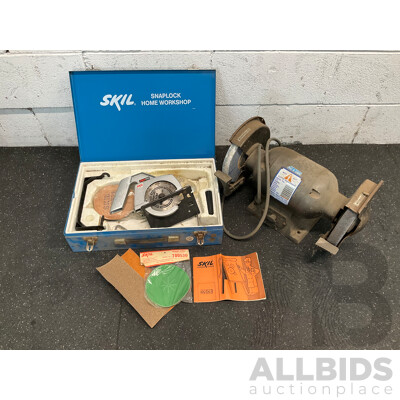 Vintage Heavy Duty Electric Bench Grinder and SKIL Circular Saw - Lot of 2