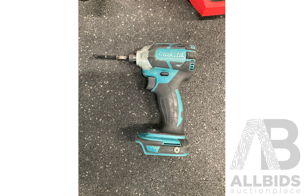MAKITA 18V Brushless Impact Driver (DTD148) Skin Only and DELIXI Cordless Rotary Hammer Drill Skin Only - Lot of 2