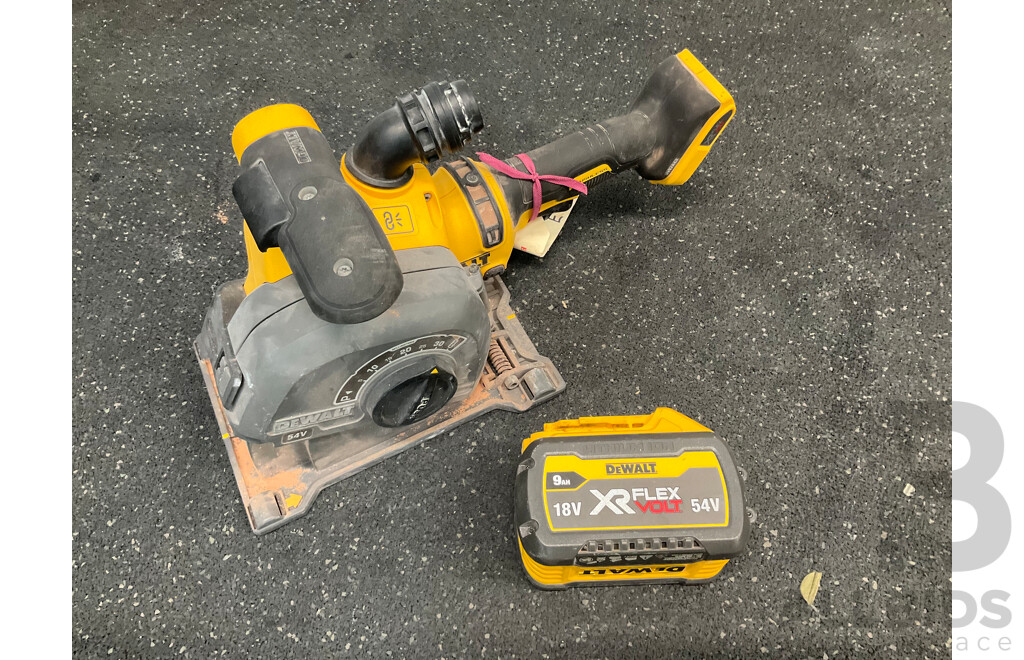 DeWALT 54V FlexVolt XR Cordless Brushless 125mm Wall Chaser (DCG200) with 9.0Ah Battery - Lot of 2