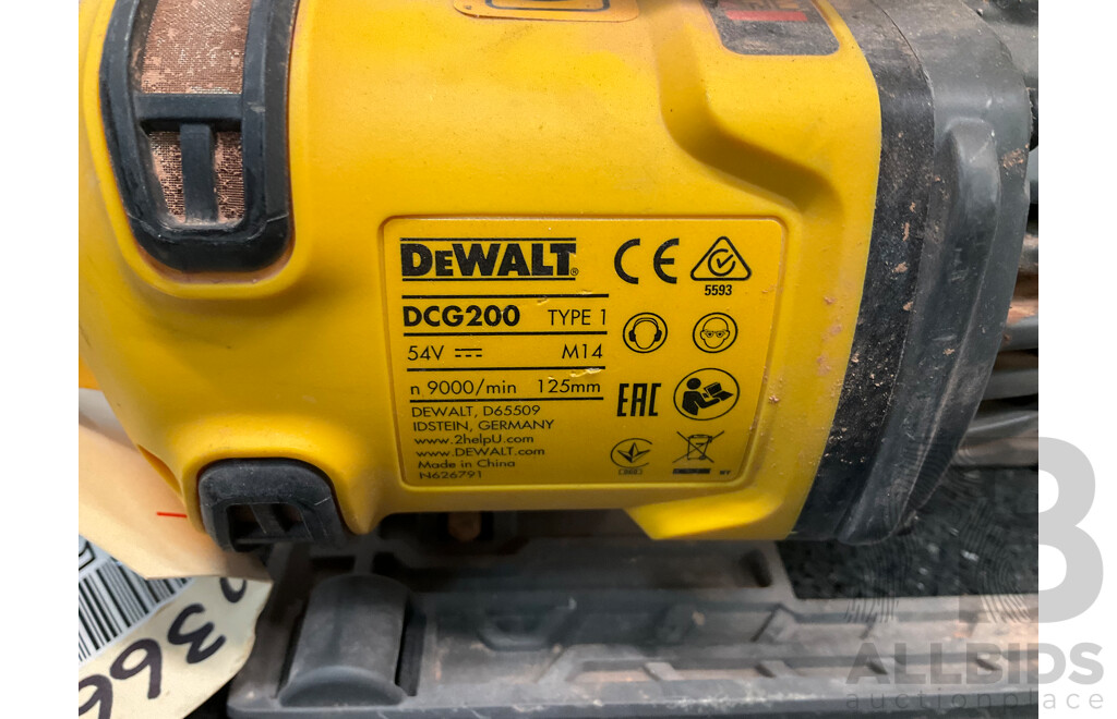 DeWALT 54V FlexVolt XR Cordless Brushless 125mm Wall Chaser (DCG200) with 9.0Ah Battery - Lot of 2