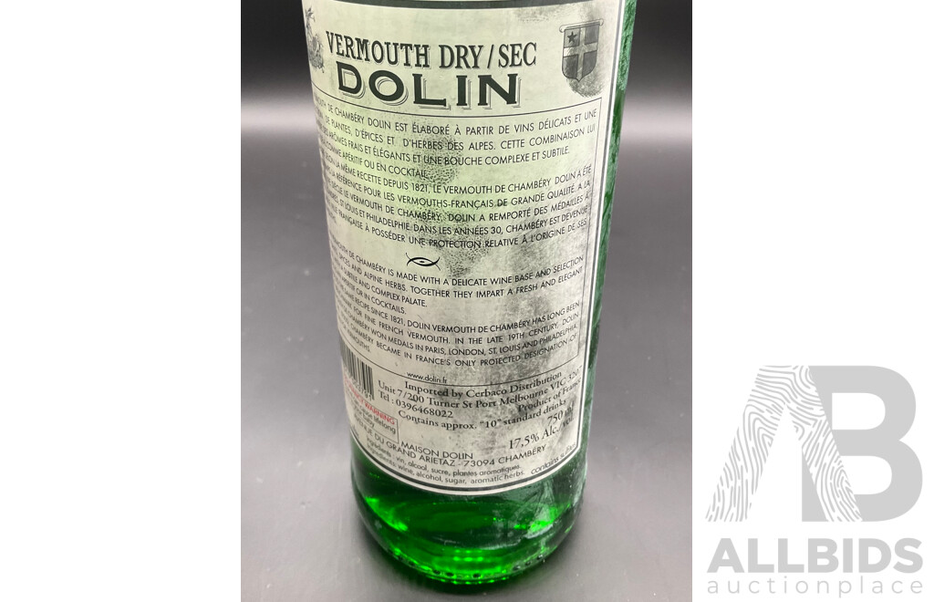 ABERLOUR Speyside Single Malt Scotch Whisky 700ml, DOLIN Dry Wermouth 750ml - Lot of 2