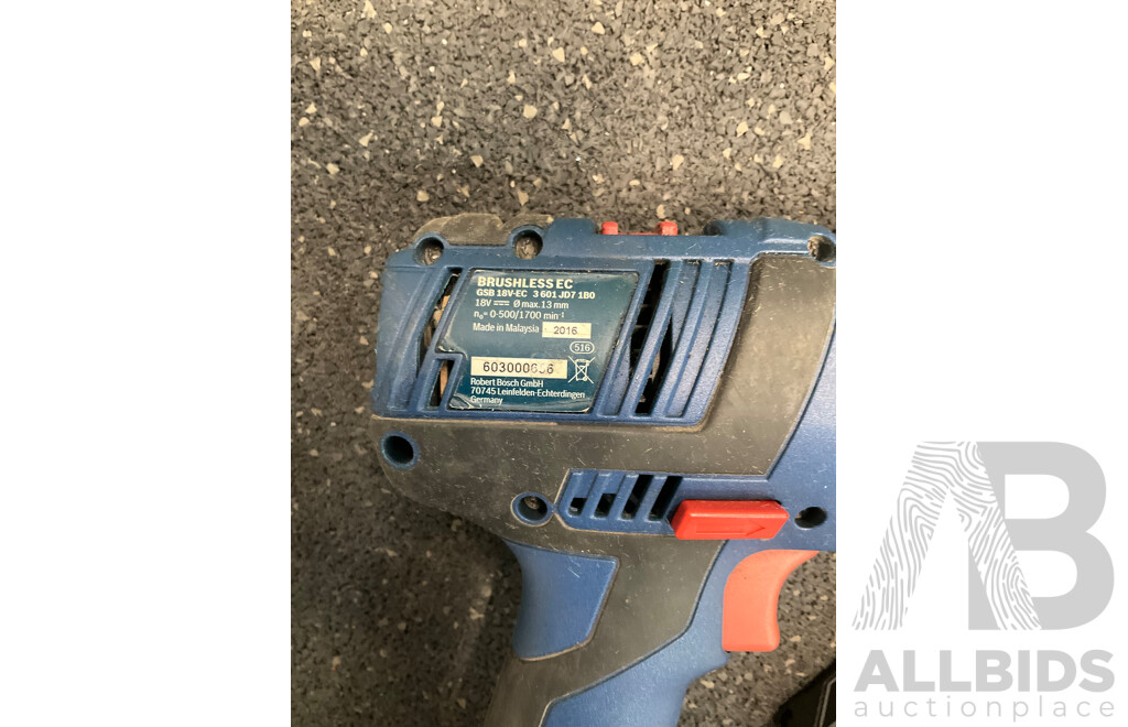 BOSH Professional GSB 18V-EC Cordless Combi Drill  and 2.0Ah Battery - Lot of 2