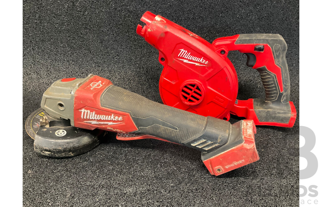 MILWAUKEE 18V FUEL Angle Grinder and Blower (M18 BBL) - Lot of 2
