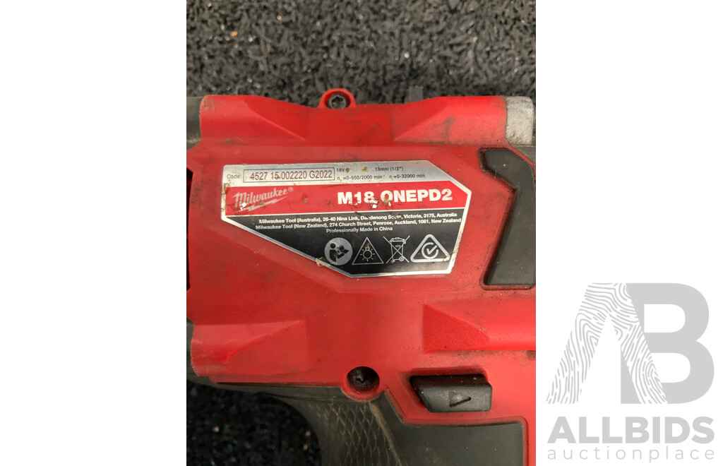 MILWAUKEE 18V FUEL Hammer Drill (M18 ONEPD2) and Impact Driver - Lot of 2