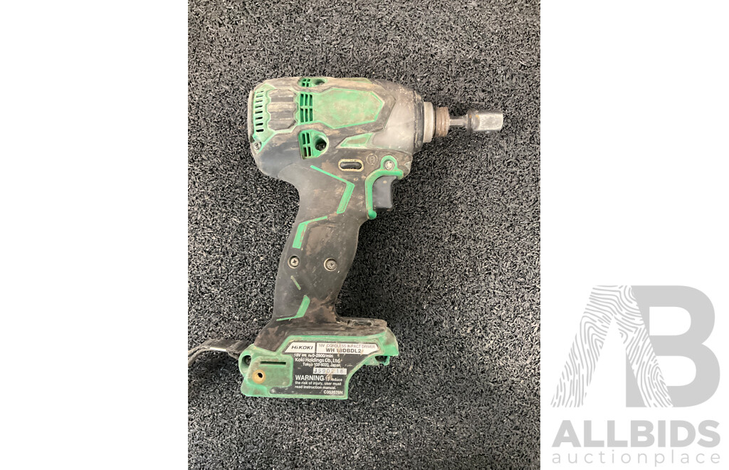 HIKOKI 18V Impact Driver (WH 18DBSL), Impact Driver Drill (DV18DBSL) and Impact Driver (WH 18DBDL2) - Lot of 3