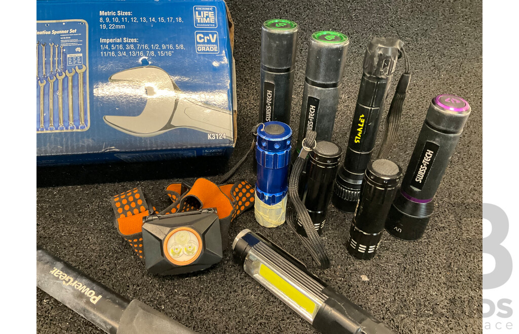 KINCROME Combination Spanner Set and Assorted Tools and Torches