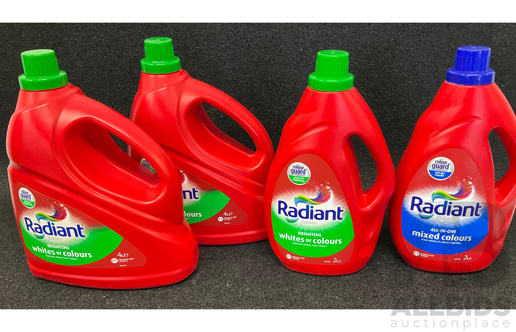 RADIANT Laundry Liquid 2x 2L and 2x 4L - Lot of 4