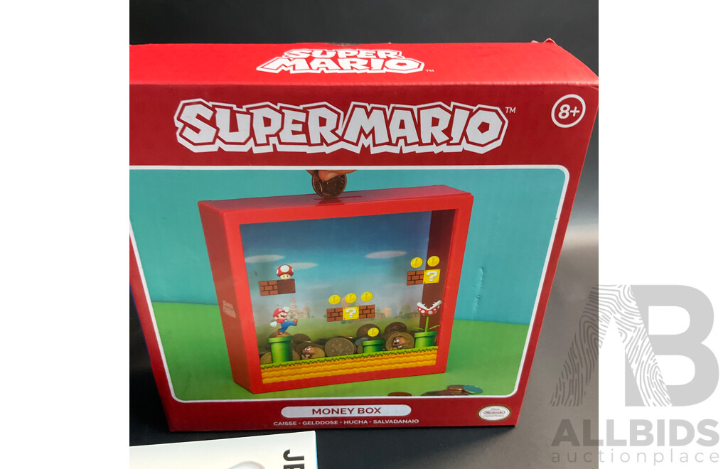 JBL JR310 Headset & Super Mario Money Box & a Pack of Small Figure Parts