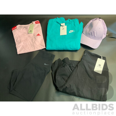 Women's Clothing - NIKE, ADDIDAS, ELL/VOO Size XSmall - Lot of 5