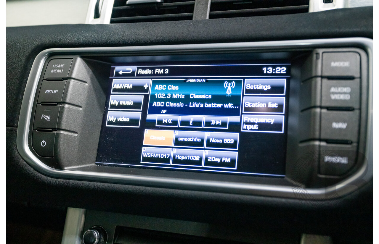 06/2014 Range Rover Evoque SD4 PURE (AWD) LV MY14 5D Wagon Santorini Black Turbo Diesel 2.2L