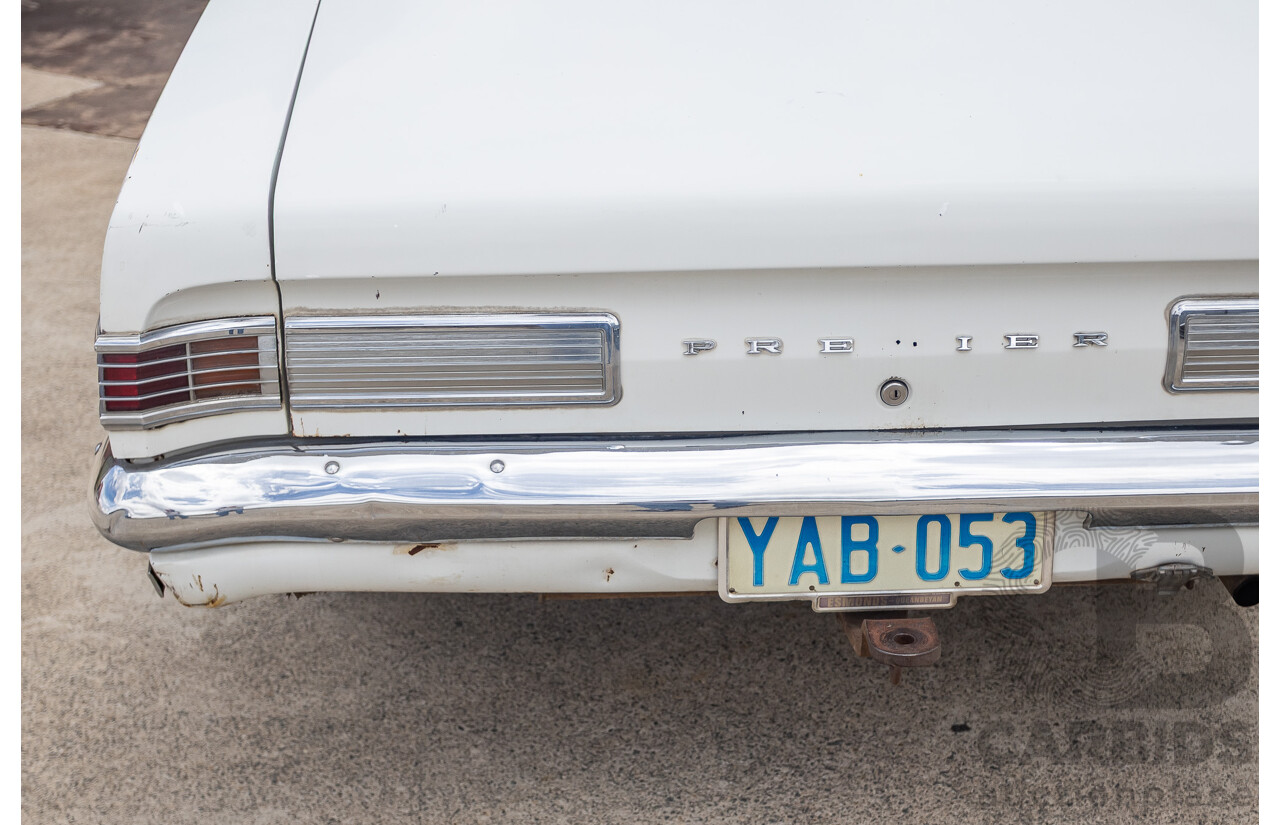 01/1968 Holden HK Premier 4d Sedan Grecian White 186S 3.0L - Matching Numbers Survivor Car