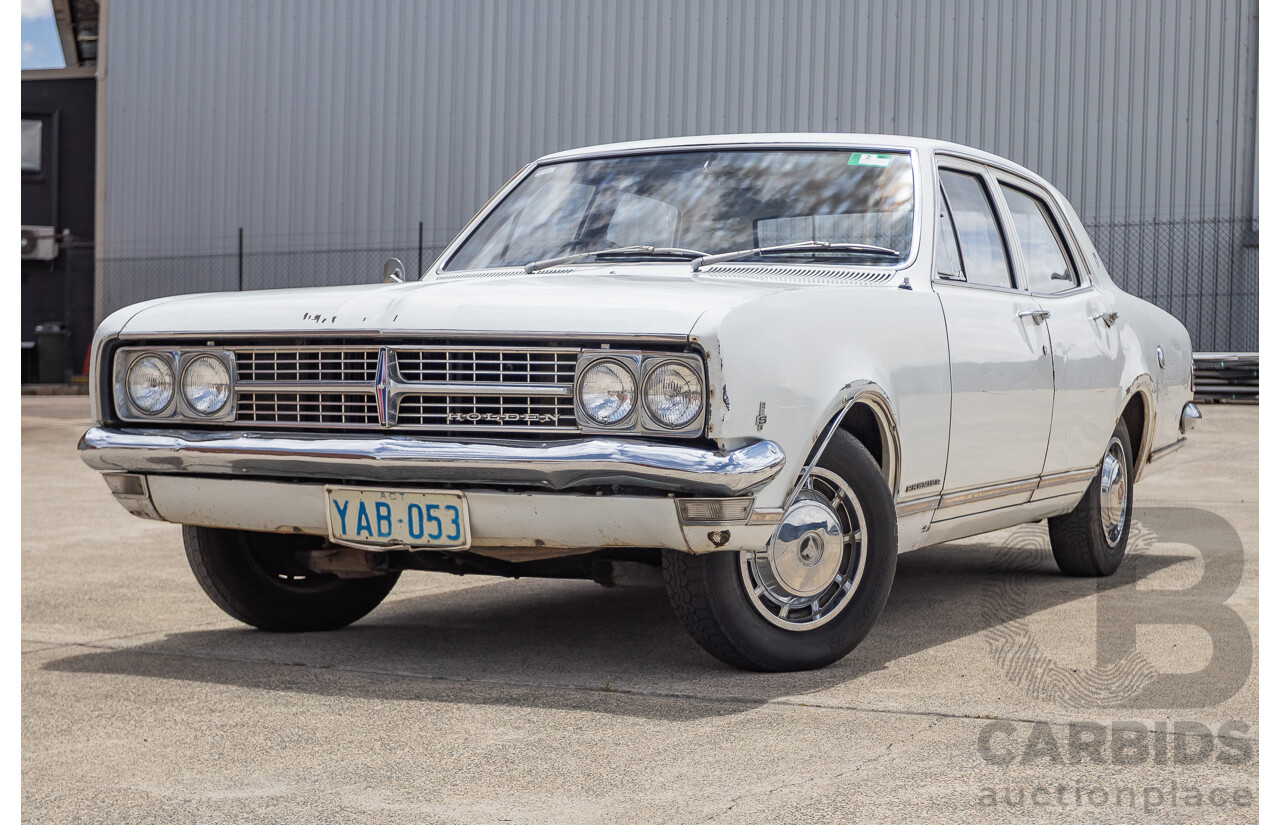 01/1968 Holden HK Premier 4d Sedan Grecian White 186S 3.0L - Matching Numbers Survivor Car