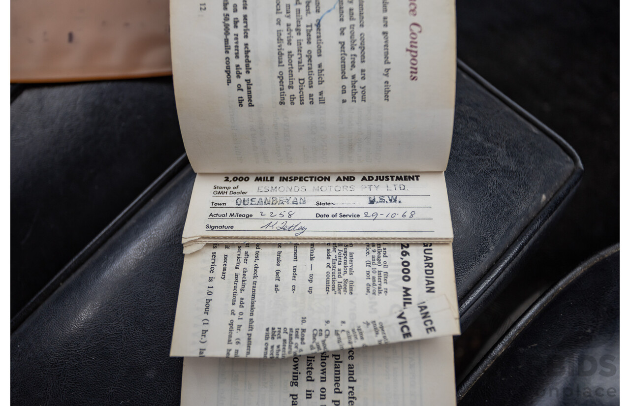 01/1968 Holden HK Premier 4d Sedan Grecian White 186S 3.0L - Matching Numbers Survivor Car