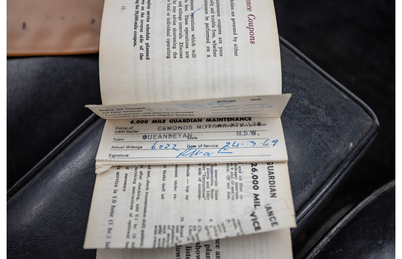 01/1968 Holden HK Premier 4d Sedan Grecian White 186S 3.0L - Matching Numbers Survivor Car