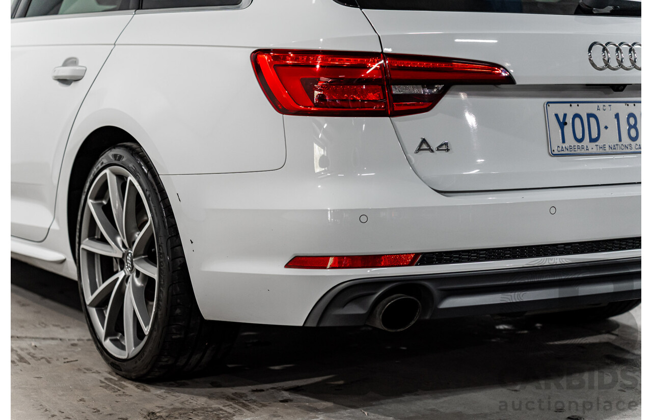 4/2017 Audi A4 2.0 TFSI Quattro Sport (AWD) F4 MY17 (B9) 4d Wagon Glacier White Pearl Turbo 2.0L