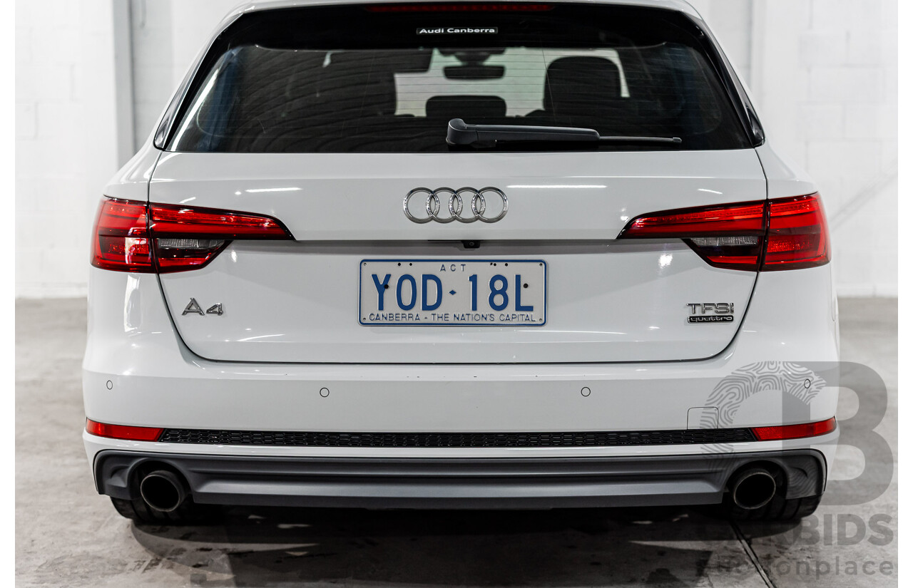 4/2017 Audi A4 2.0 TFSI Quattro Sport (AWD) F4 MY17 (B9) 4d Wagon Glacier White Pearl Turbo 2.0L