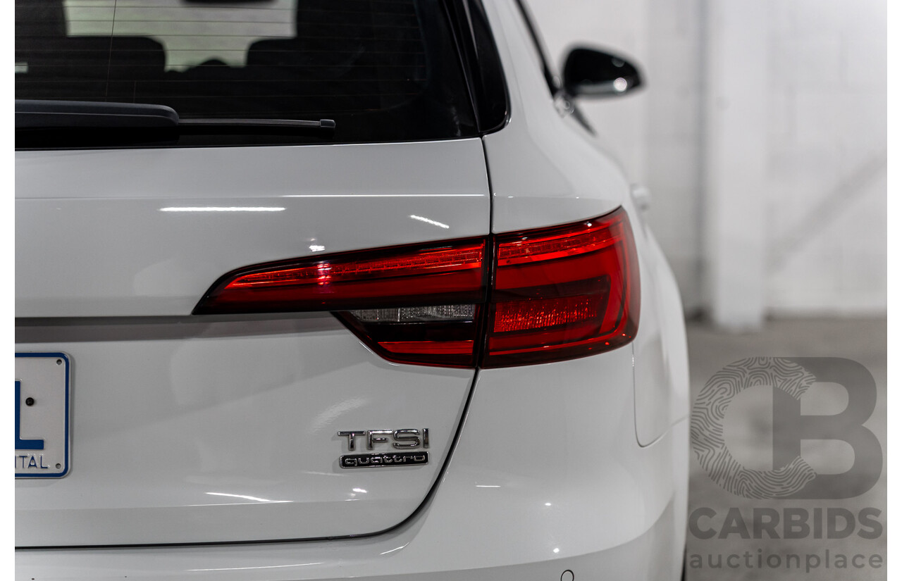 4/2017 Audi A4 2.0 TFSI Quattro Sport (AWD) F4 MY17 (B9) 4d Wagon Glacier White Pearl Turbo 2.0L