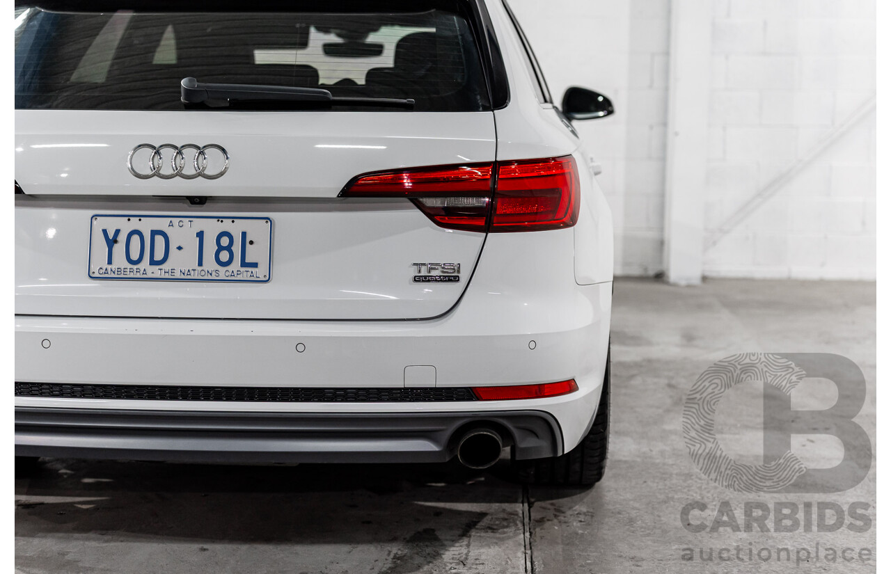 4/2017 Audi A4 2.0 TFSI Quattro Sport (AWD) F4 MY17 (B9) 4d Wagon Glacier White Pearl Turbo 2.0L