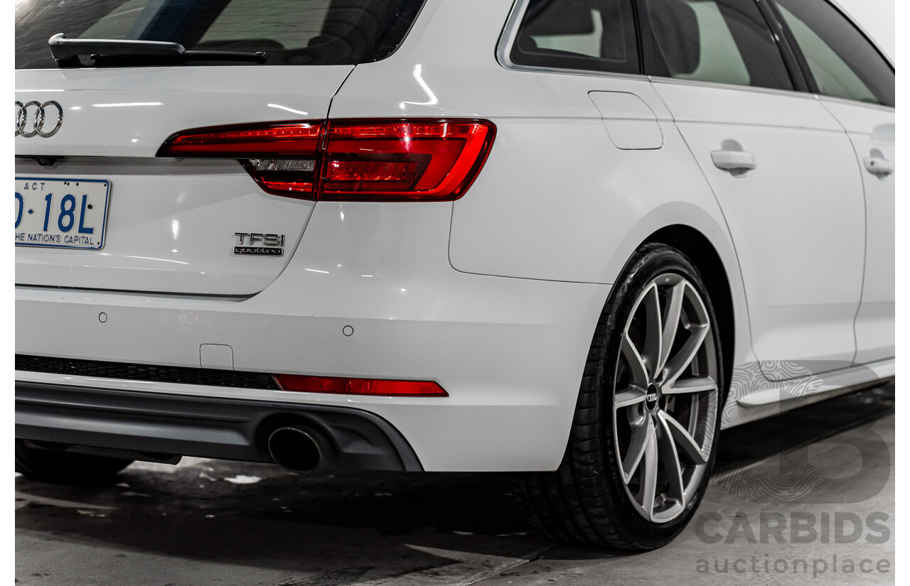4/2017 Audi A4 2.0 TFSI Quattro Sport (AWD) F4 MY17 (B9) 4d Wagon Glacier White Pearl Turbo 2.0L
