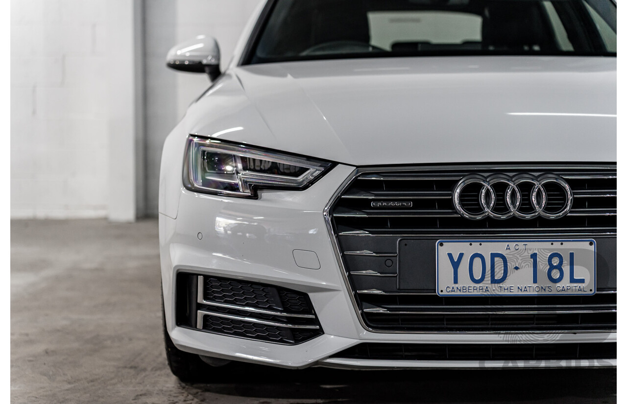 4/2017 Audi A4 2.0 TFSI Quattro Sport (AWD) F4 MY17 (B9) 4d Wagon Glacier White Pearl Turbo 2.0L