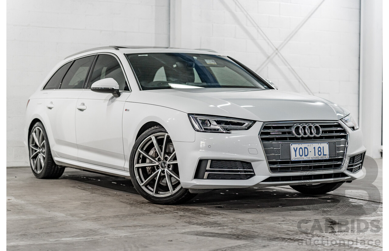 4/2017 Audi A4 2.0 TFSI Quattro Sport (AWD) F4 MY17 (B9) 4d Wagon Glacier White Pearl Turbo 2.0L